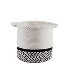 Dusklia - Plait Rope Storage Basket - Off White/Black