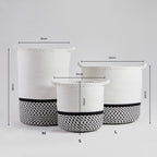 Dusklia - Plait Rope Storage Basket - Off White/Black