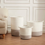 Dusklia - Plait Rope Storage Basket - Off White/Natural