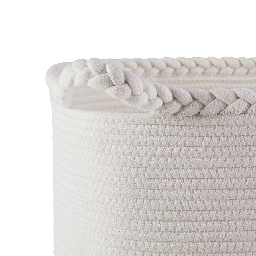 Dusklia - Plait Rope Storage Basket - Off White/Natural