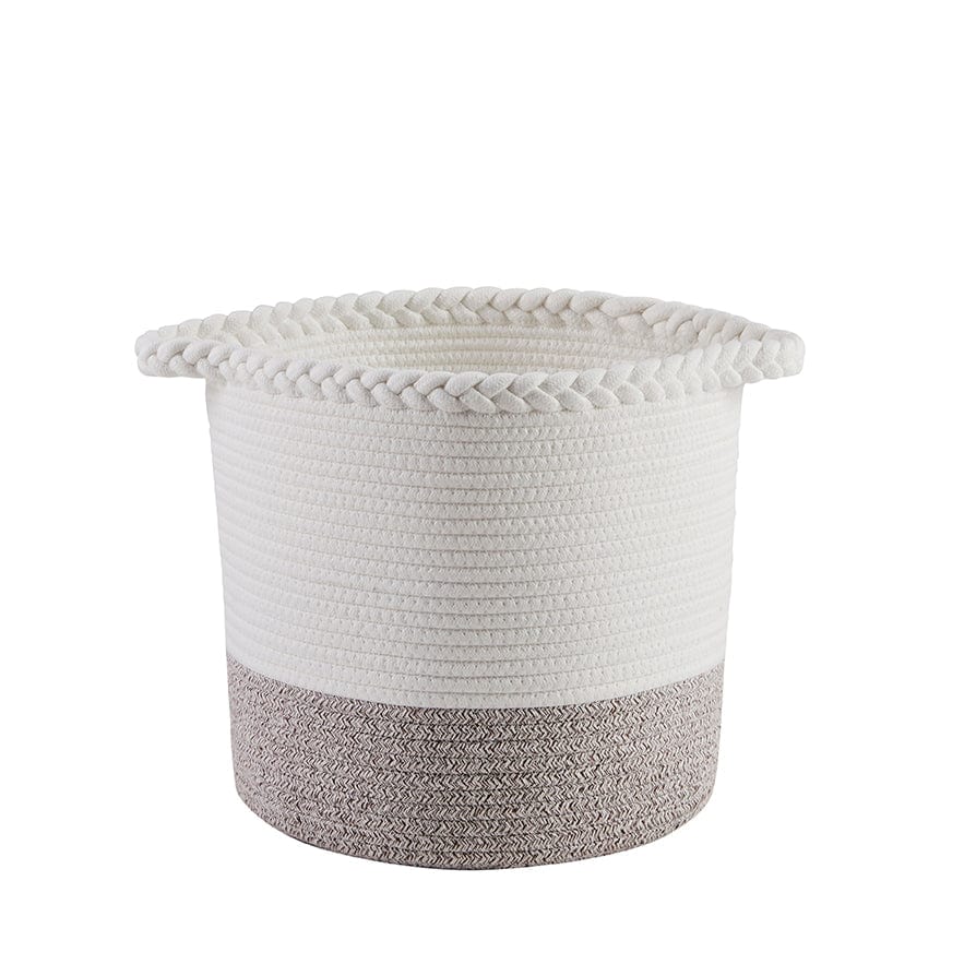 Dusklia - Plait Rope Storage Basket - Off White/Natural