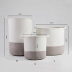 Dusklia - Plait Rope Storage Basket - Off White/Natural