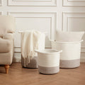 Dusklia - Plait Rope Storage Basket - Off White/Natural