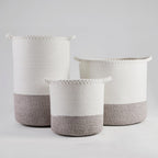 Dusklia - Plait Rope Storage Basket - Off White/Natural