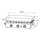 Plancha au gaz REVO Brasa – 3 brûleurs 7,5 kW – Acier noir – Butane/Propane