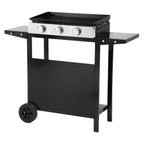 Plancha à gaz REVO Mérida – 3 brûleurs 6 kW avec chariot – Plaque en acier émaillé