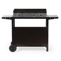 Plancha à gaz REVO Palma – 4 brûleurs 8 kW avec chariot à roulettes – Plaque en acier émaillé