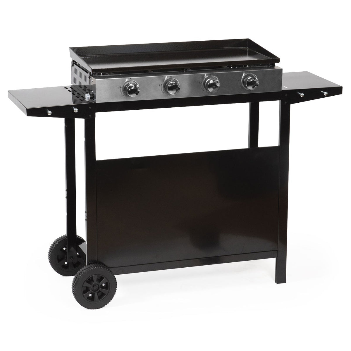 Plancha à gaz REVO Palma – 4 brûleurs 8 kW avec chariot à roulettes – Plaque en acier émaillé