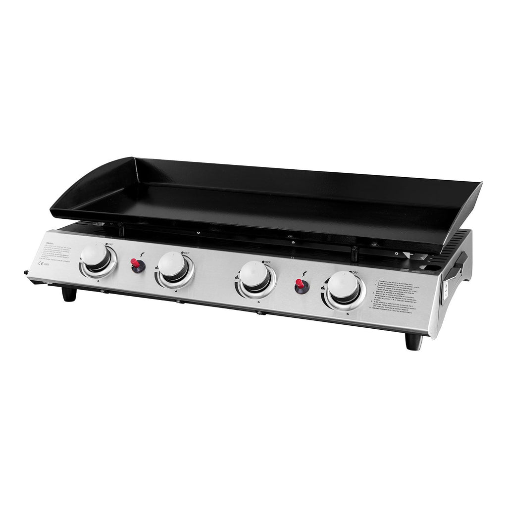 Plancha au gaz REVO Valencia – 4 brûleurs 10 kW Butane/Propane avec plaque en acier émaillé
