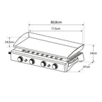 Plancha au gaz REVO Valencia – 4 brûleurs 10 kW Butane/Propane avec plaque en acier émaillé
