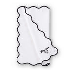 Dusklia - Please leave by 9 Scallop Edge Set of 4 Napkins - Off White/Black