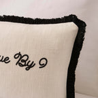 Dusklia - Please Leave By 9 Tufted Cushion Cover - Natural/ Black