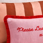 Dusklia - Please Leave By 9 Tufted Cushion Cover - Pink/ Red