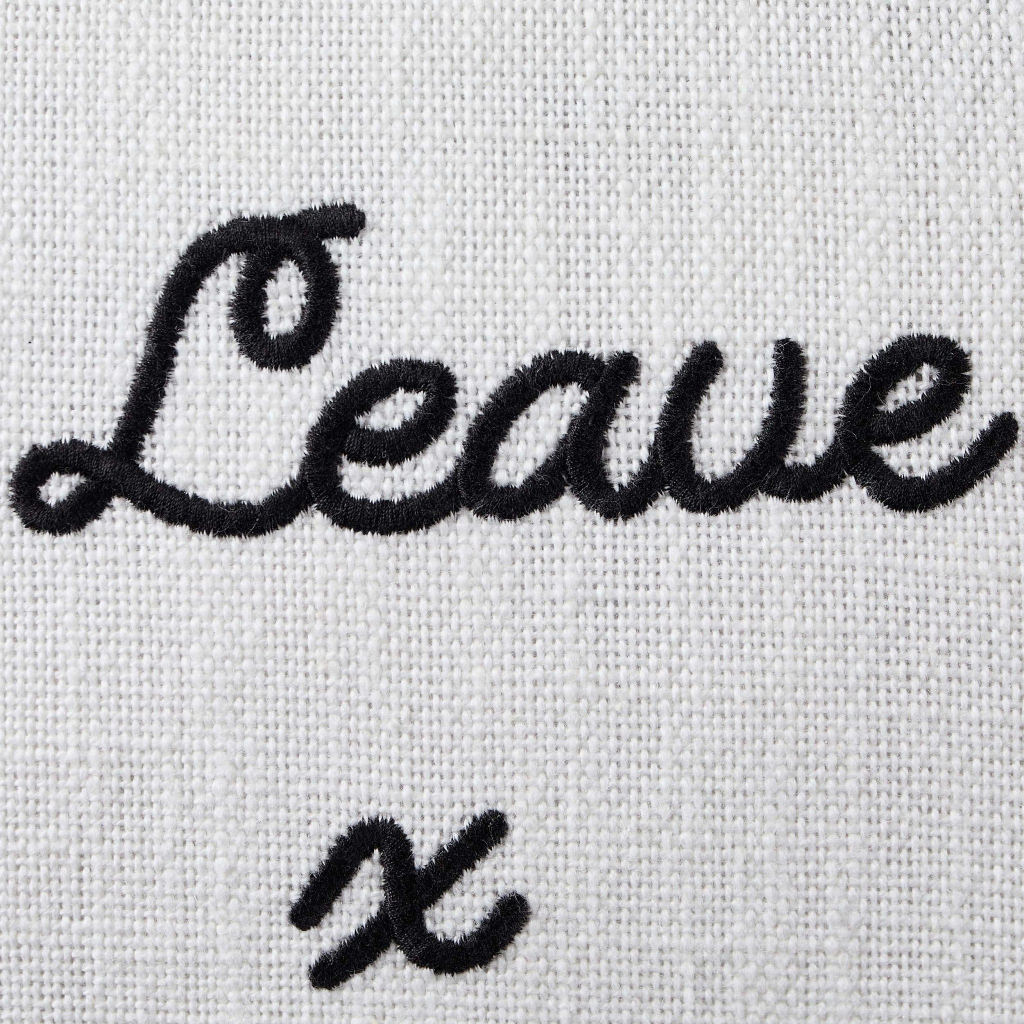 Dusklia - Please Leave By 9 Tufted Sofa Cushion Cover - Natural/ Black