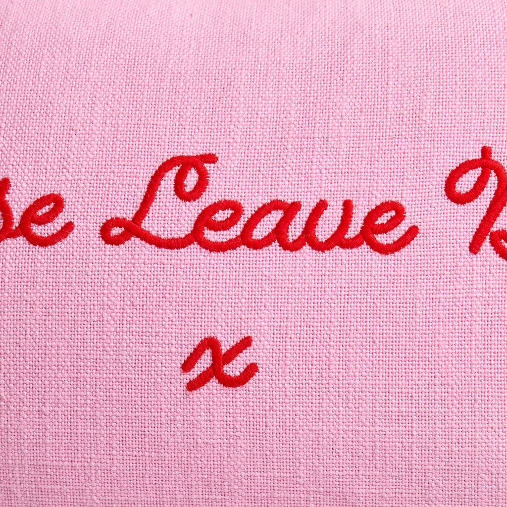 Dusklia - Please Leave By 9 Tufted Sofa Cushion Cover - Pink/ Red