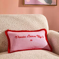 Dusklia - Please Leave By 9 Tufted Sofa Cushion Cover - Pink/ Red