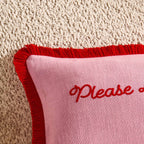 Dusklia - Please Leave By 9 Tufted Sofa Cushion Cover - Pink/ Red