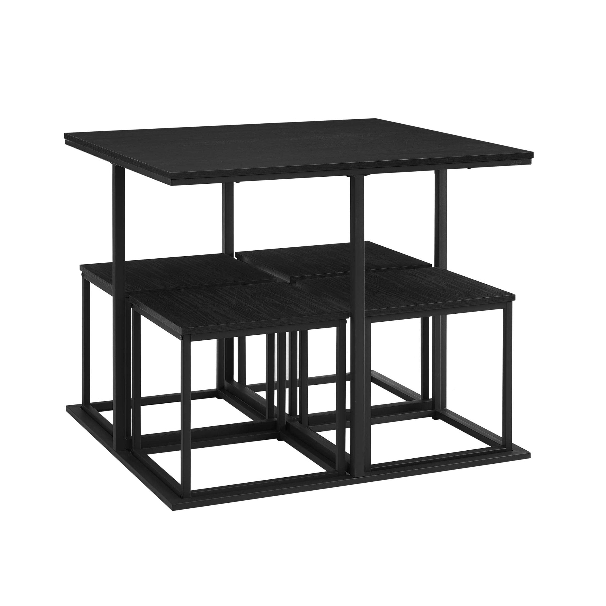 Dusklia - Polly Space Saving Dining Table and Chairs - Black