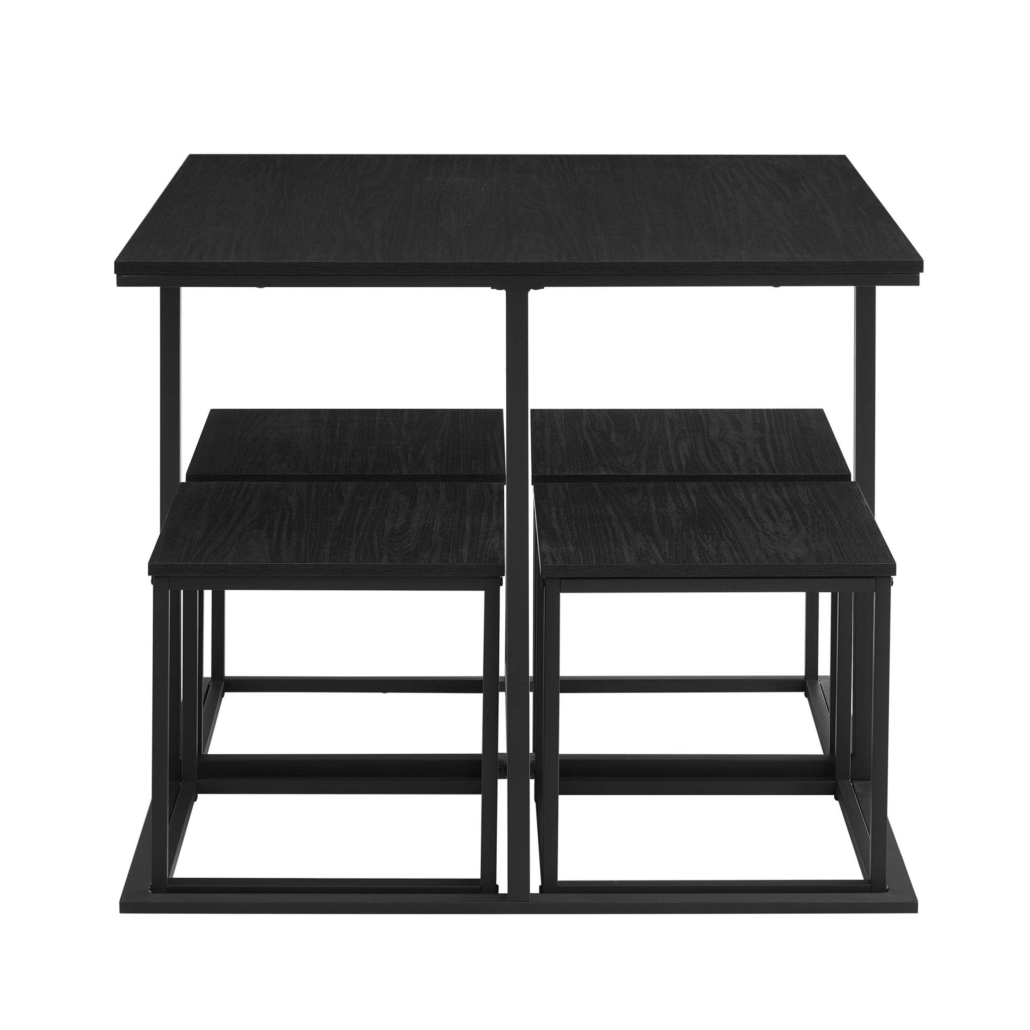Dusklia - Polly Space Saving Dining Table and Chairs - Black