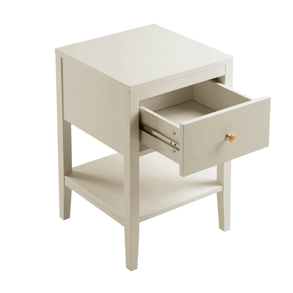 Dusklia - Poppy 1 Drawer Nightstand - Cream