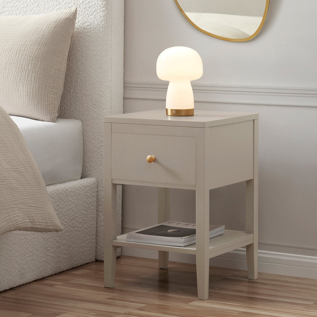 Dusklia - Poppy 1 Drawer Nightstand - Taupe