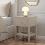 Dusklia - Poppy 1 Drawer Nightstand - Taupe