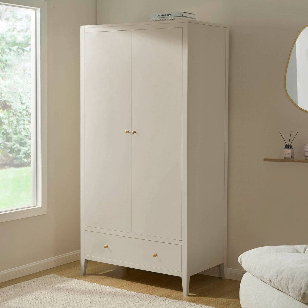 Dusklia - Poppy 2 Door Wardrobe with Drawer - Cream