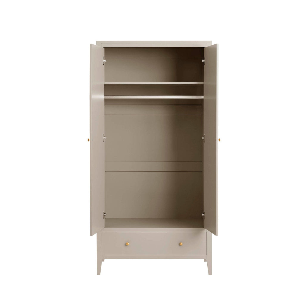Dusklia - Poppy 2 Door Wardrobe with Drawer - Taupe