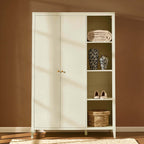 Dusklia - Poppy 2 Door Wardrobe with Open Shelves - Cream