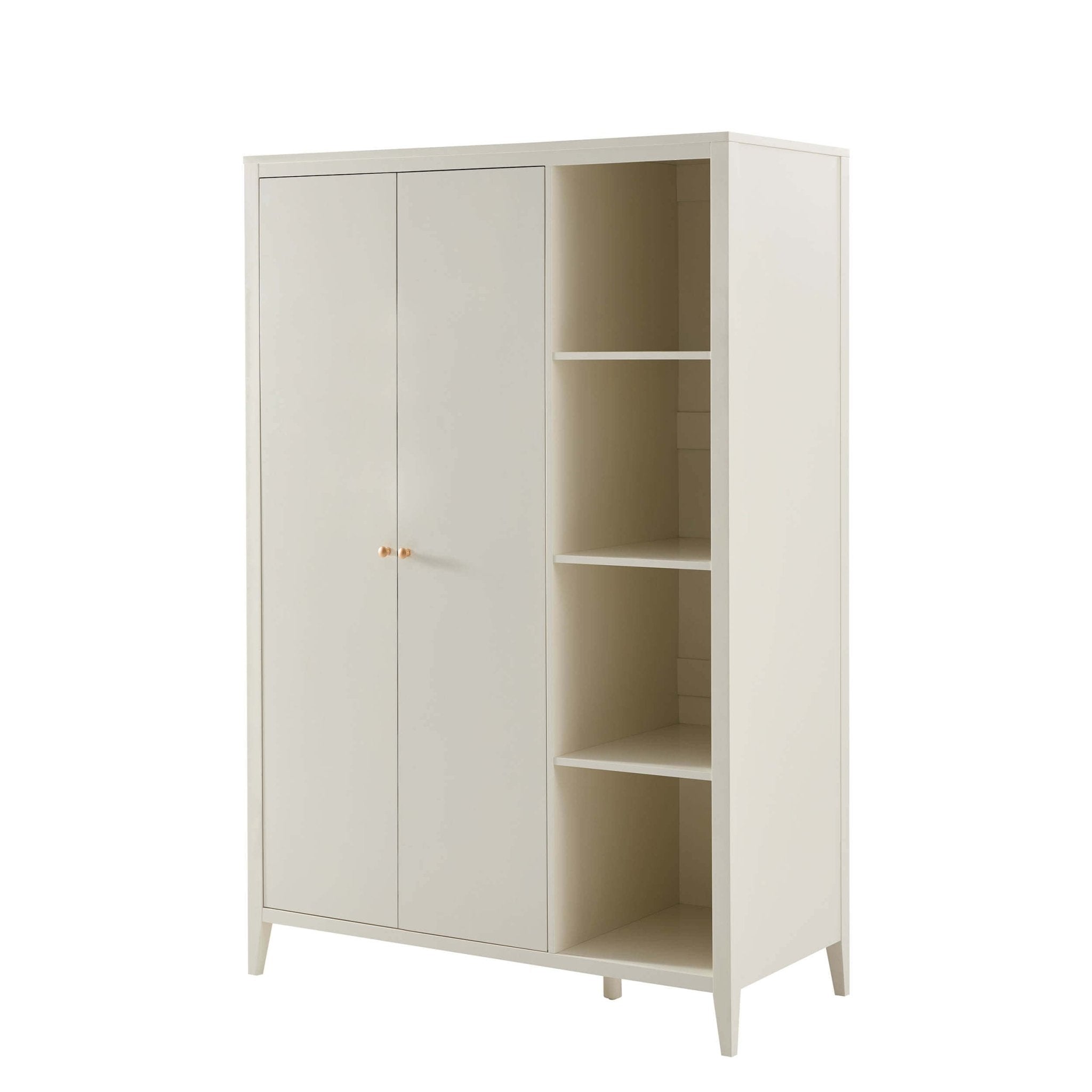 Armoire 2 portes avec étagères ouvertes Poppy - Crème