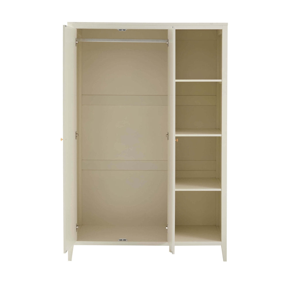 Armoire 2 portes avec étagères ouvertes Poppy - Crème
