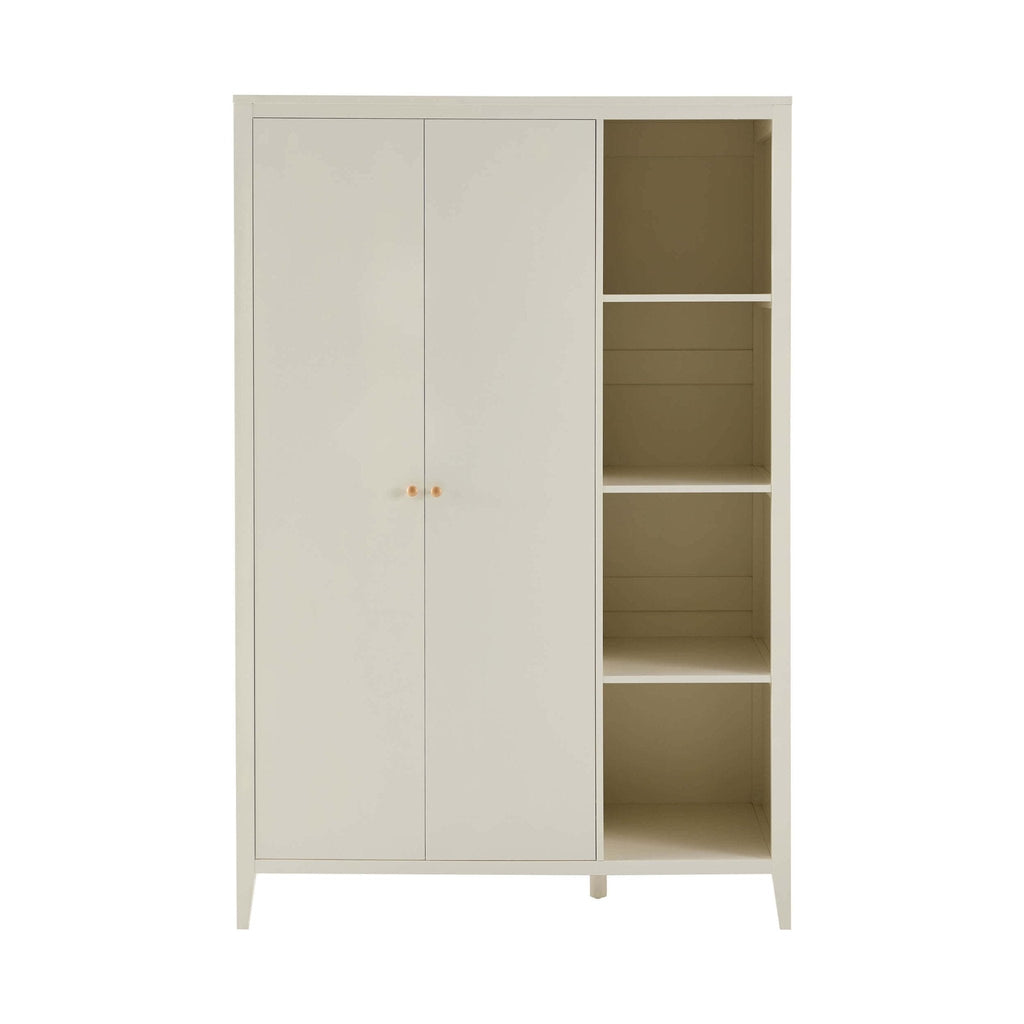 Armoire 2 portes avec étagères ouvertes Poppy - Crème