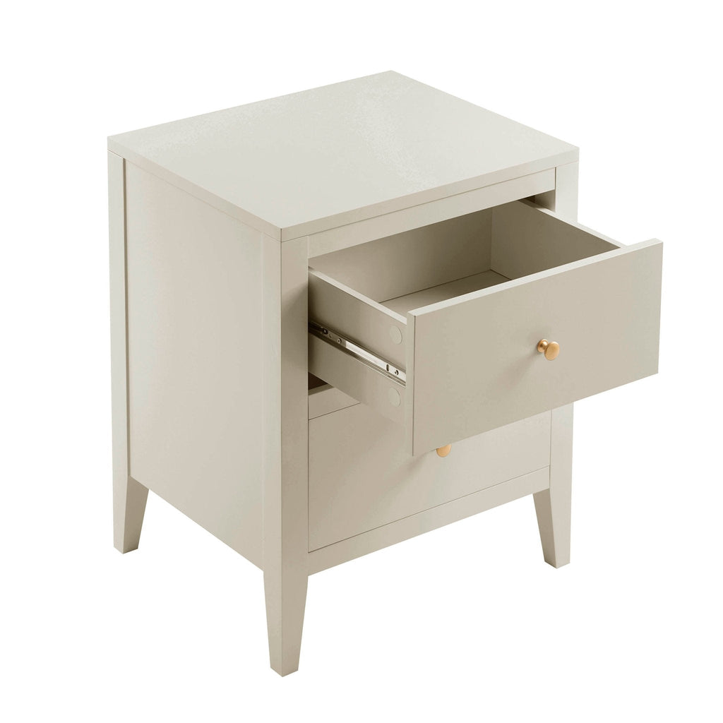 Dusklia - Poppy 2 Drawer Bedside Table - Cream