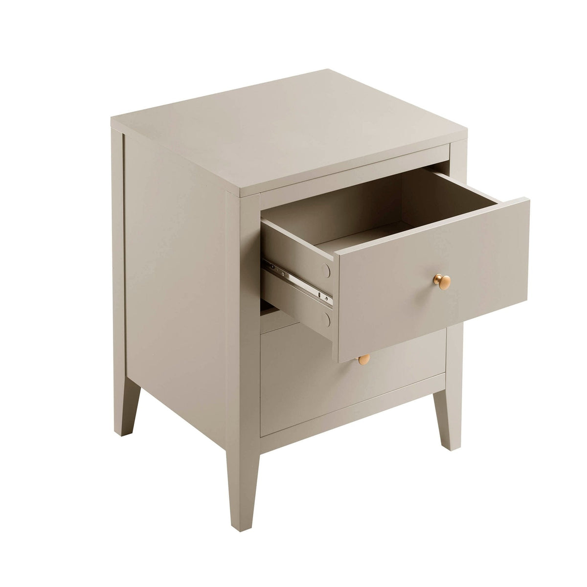 Dusklia - Poppy 2 Drawer Bedside Table - Taupe