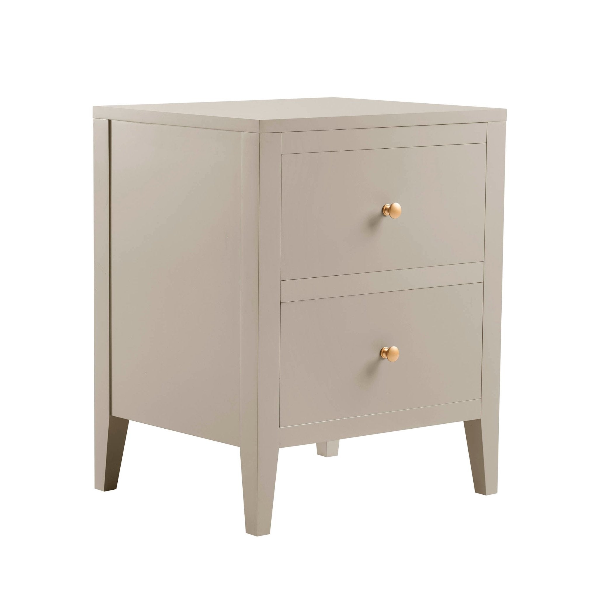 Dusklia - Poppy 2 Drawer Bedside Table - Taupe