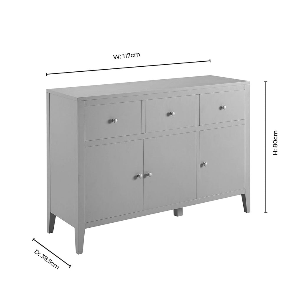 Dusklia - Poppy 3 Door Sideboard with Drawers - Cream