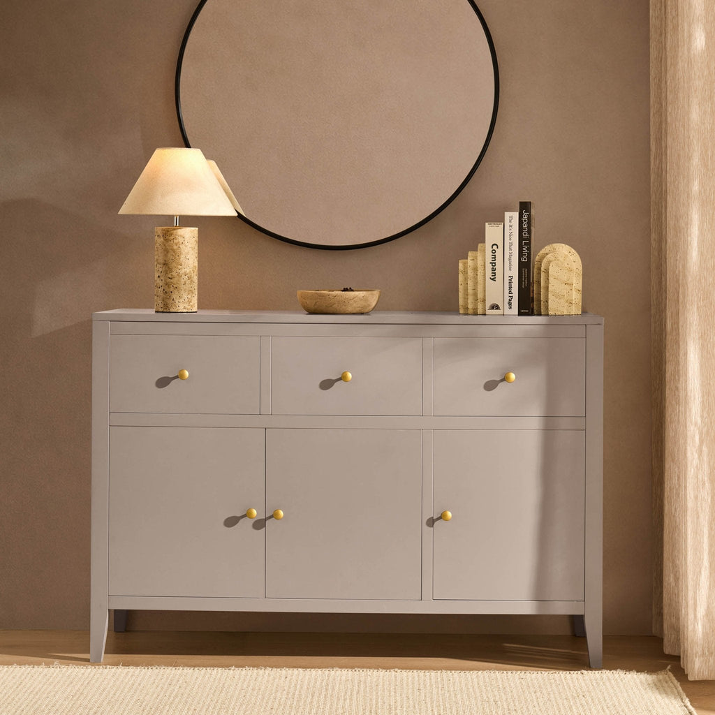 Dusklia - Poppy 3 Door Sideboard with Drawers - Taupe