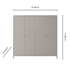 Dusklia - Poppy 4 Door Wardrobe - Taupe
