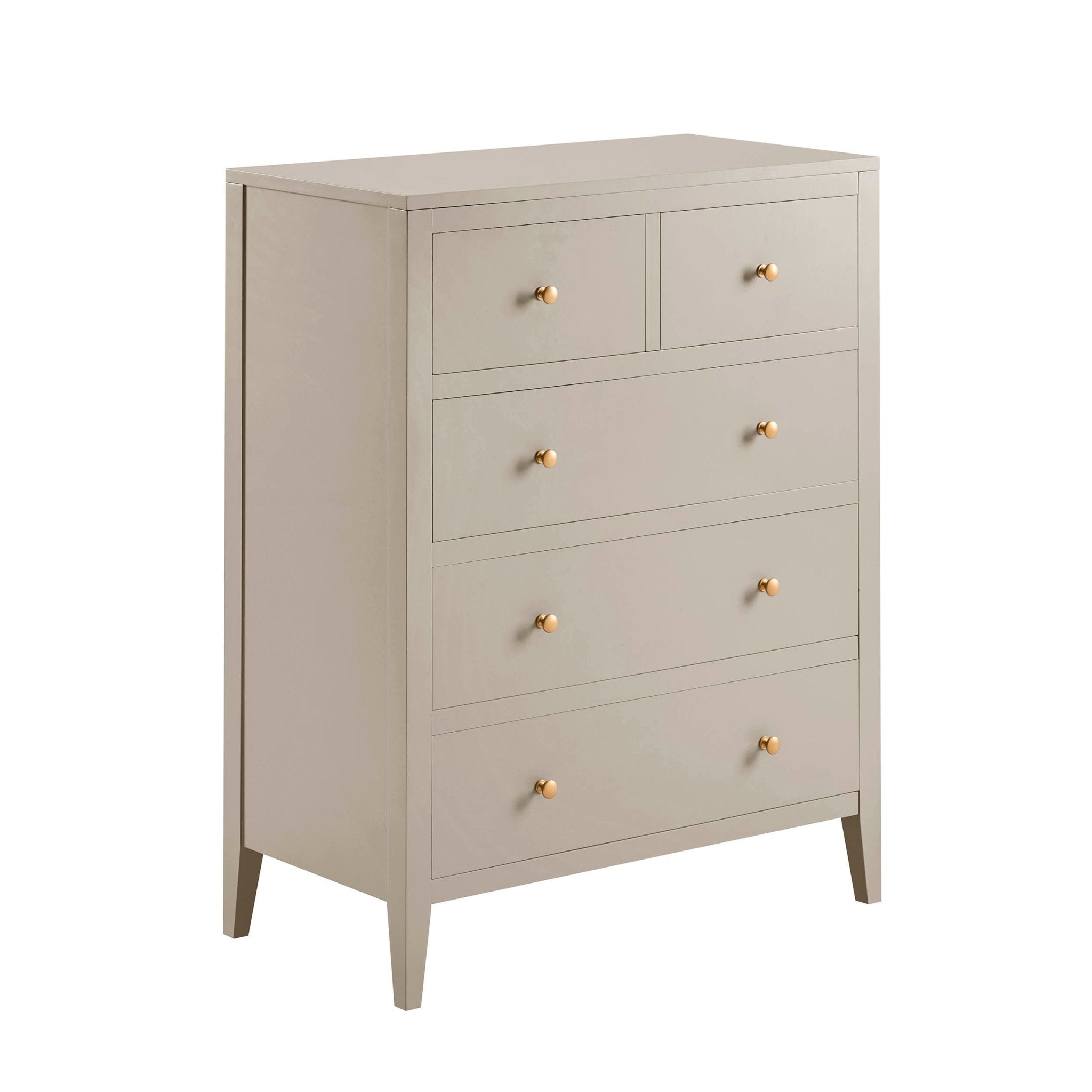 Dusklia - Poppy 5 Drawer Chest - Taupe