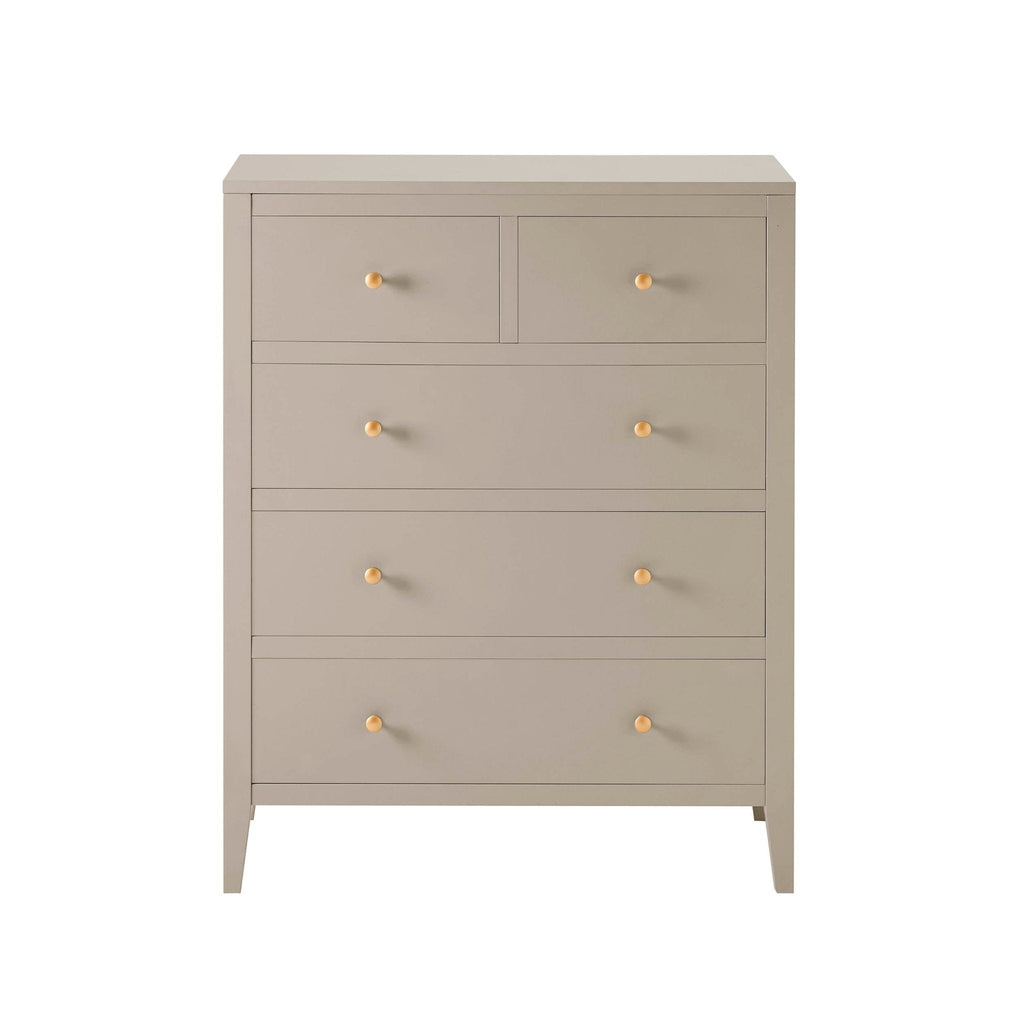 Dusklia - Poppy 5 Drawer Chest - Taupe
