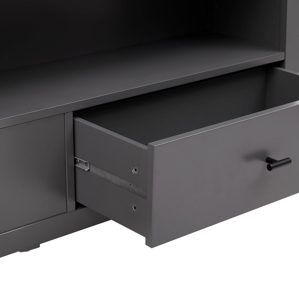 Dusklia - Poppy Bookshelf with Drawer - Charcoal