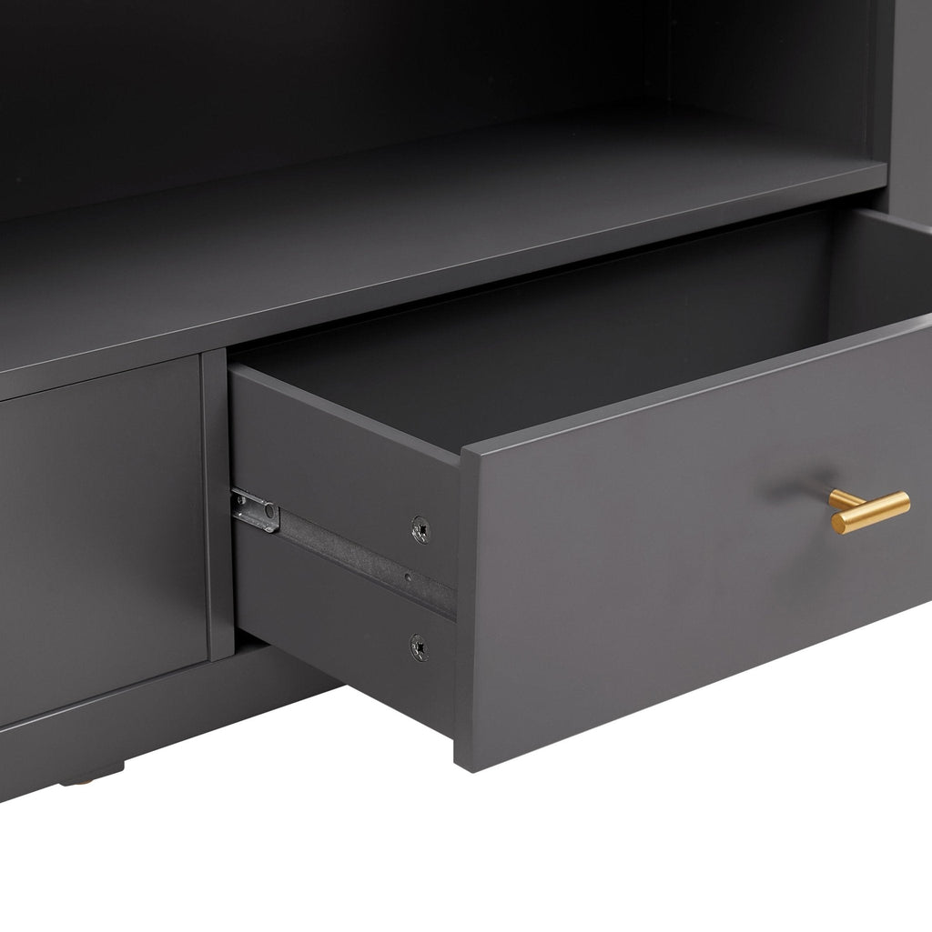 Dusklia - Poppy Bookshelf with Drawer - Charcoal