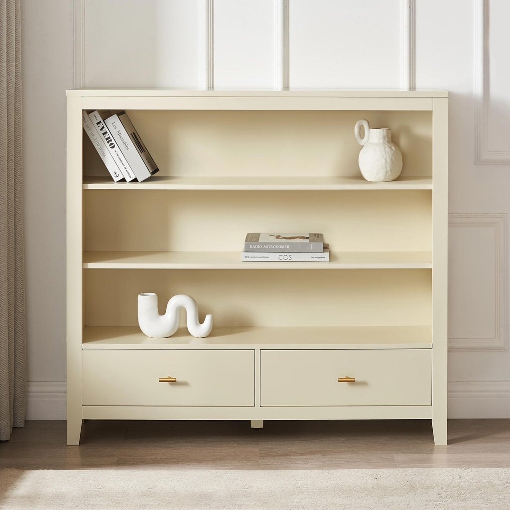 Dusklia - Poppy Bookshelf with Drawer - Cream
