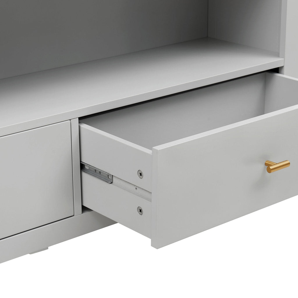 Dusklia - Poppy Bookshelf with Drawer - Grey