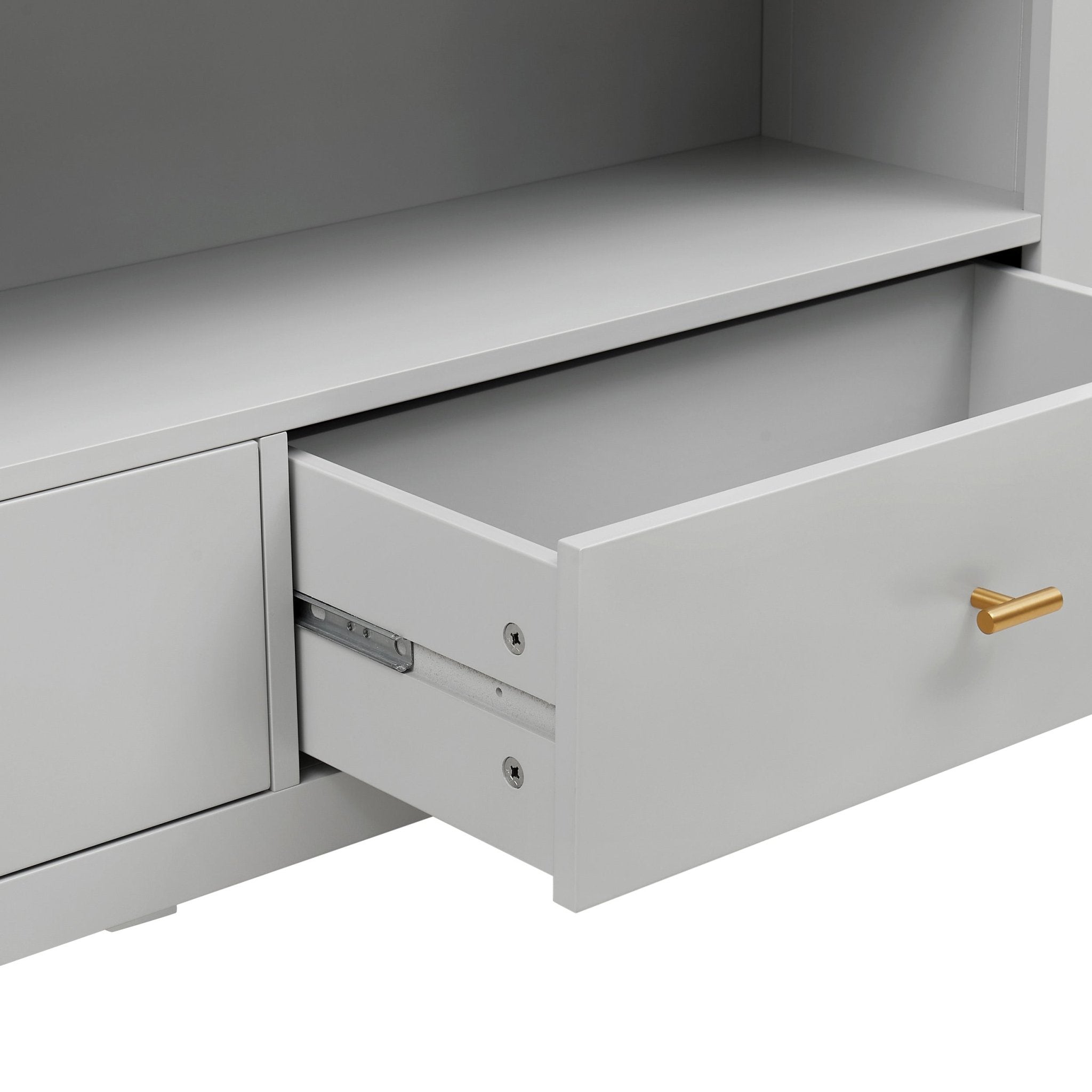 Dusklia - Poppy Bookshelf with Drawer - Grey