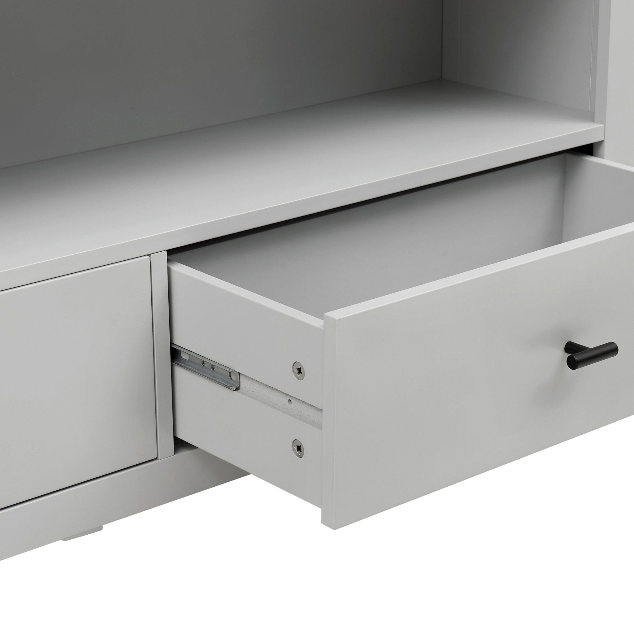 Dusklia - Poppy Bookshelf with Drawer - Grey