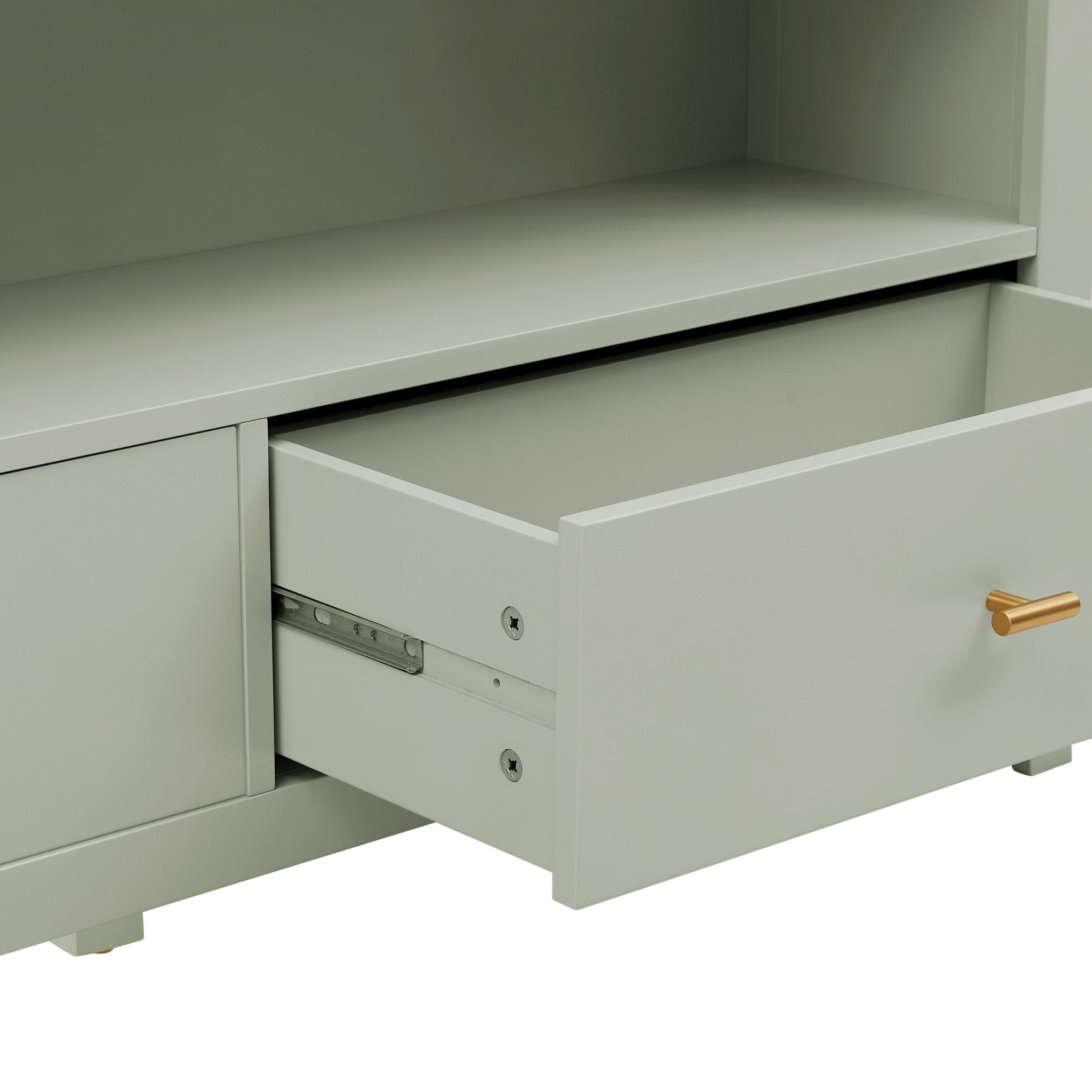 Dusklia - Poppy Bookshelf with Drawer - Sage Green