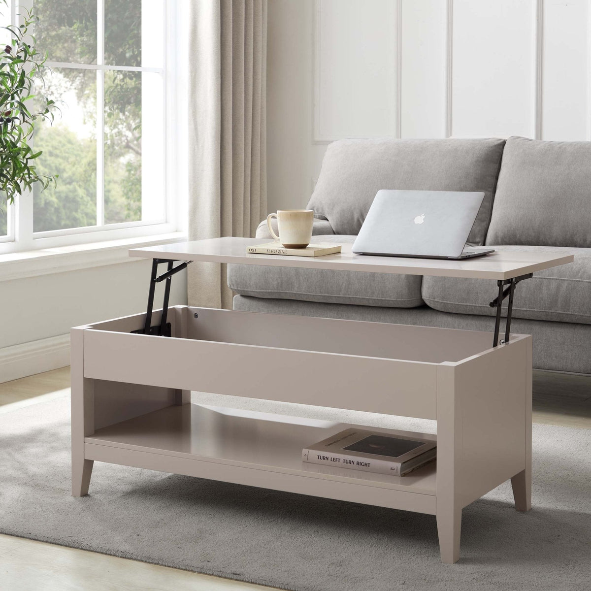 Dusklia - Poppy Coffee Table Desk - Pebble