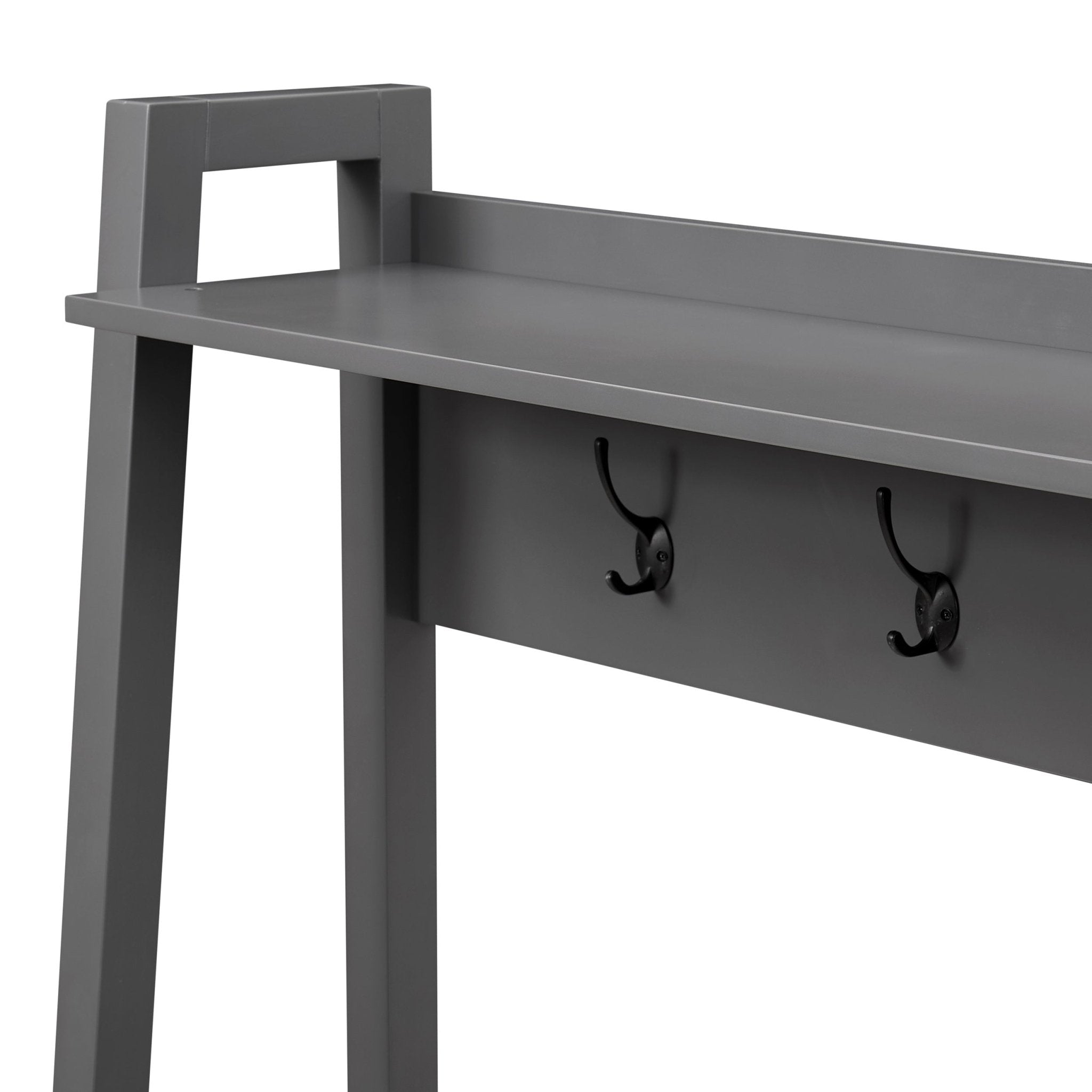 Dusklia - Poppy Hallway Shelf with Hooks - Charcoal
