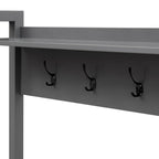 Dusklia - Poppy Hallway Shelf with Hooks - Charcoal